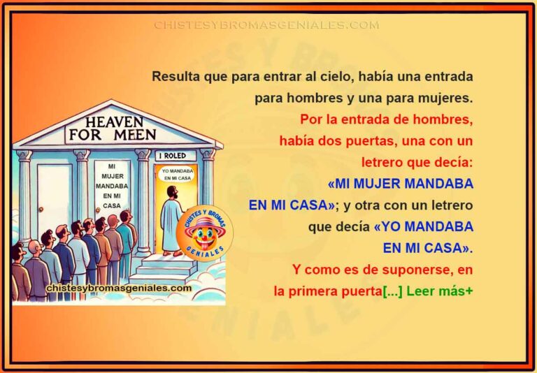 Hombres en el cielo eligiendo puertas según quién mandaba en casa