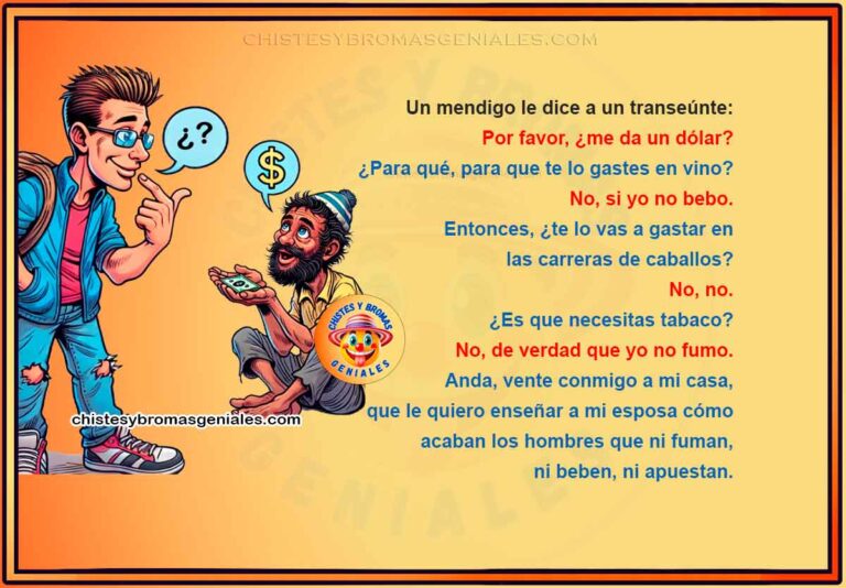 Mendigo pidiendo un dólar a un transeúnte, dibujo animado